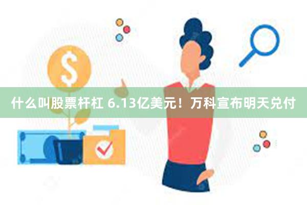 什么叫股票杆杠 6.13亿美元！万科宣布明天兑付