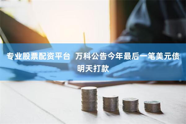 专业股票配资平台  万科公告今年最后一笔美元债明天打款