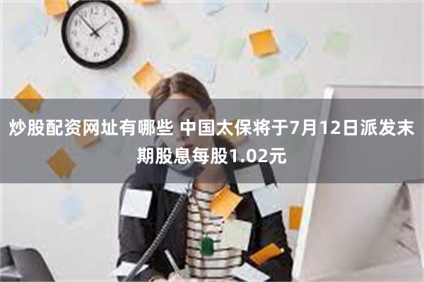 炒股配资网址有哪些 中国太保将于7月12日派发末期股息每股1.02元