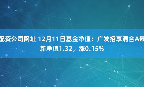 配资公司网址 12月11日基金净值：广发招享混合A最新净值1.32，涨0.15%