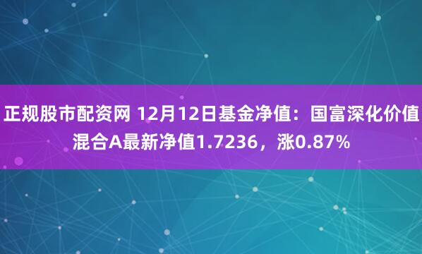 正规股市配资网 12月12日基金净值：国富深化价值混合A最新净值1.7236，涨0.87%