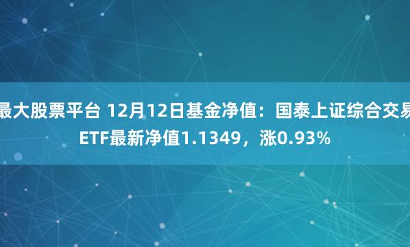 最大股票平台 12月12日基金净值：国泰上证综合交易ETF最新净值1.1349，涨0.93%